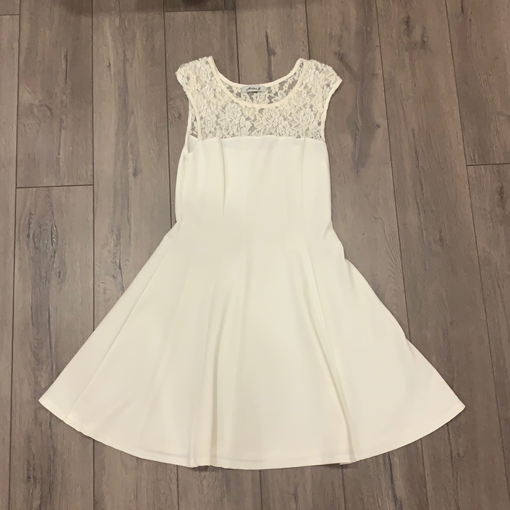Above the knee white dress